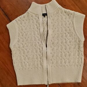 1. STATE Beige Zip-Up Sweater Vest